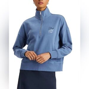 New G/FORE Womens Girls Golf Too French Terry Quarter Zip Golf Pullover Medium